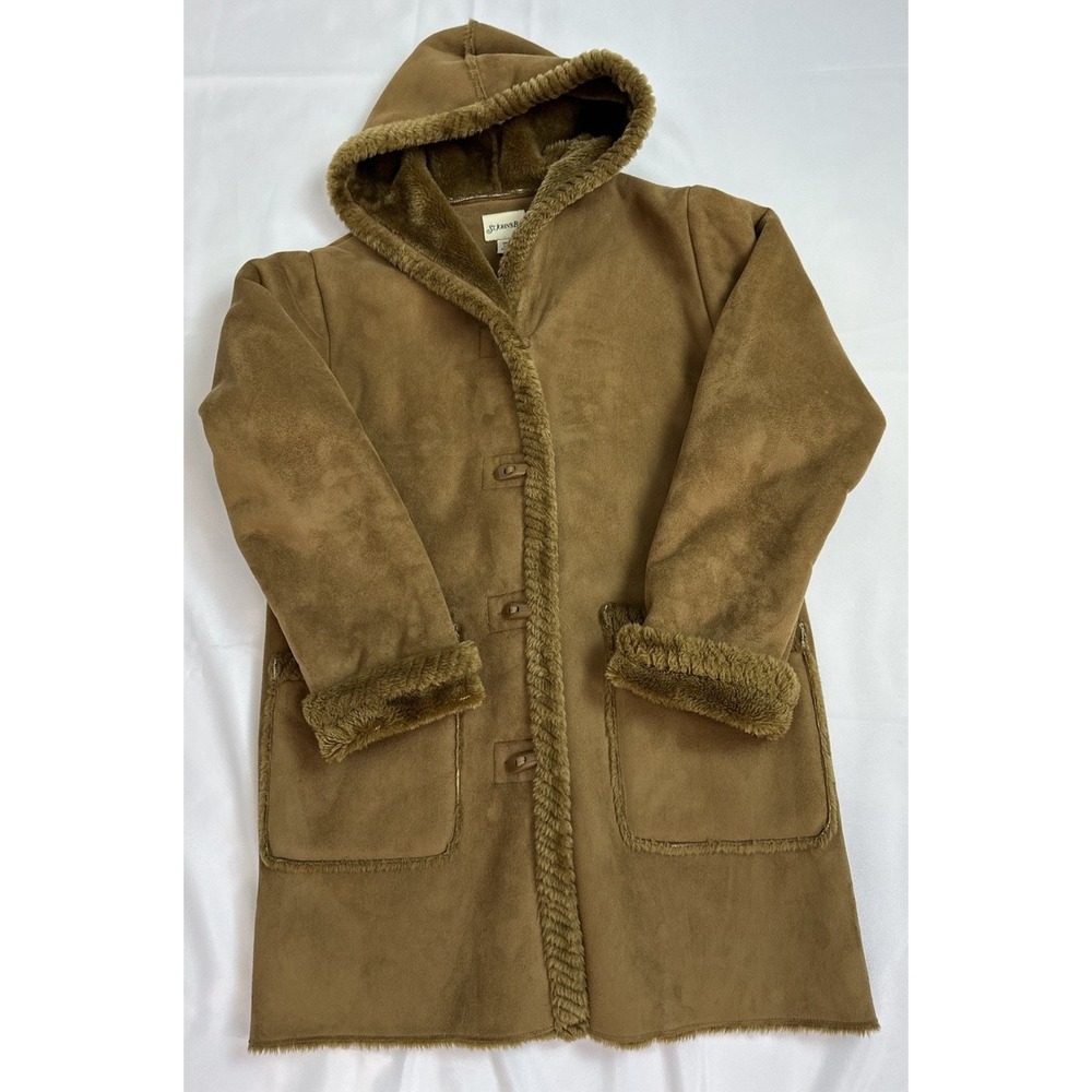 St John's Bay Vintage Suede Jacket Brown Washable Women's Jacket Sz S